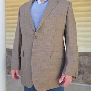 Ralph Lauren LRL Men’s Blazer Silk Wool Houndstooth Two Button Sport Coat 46L